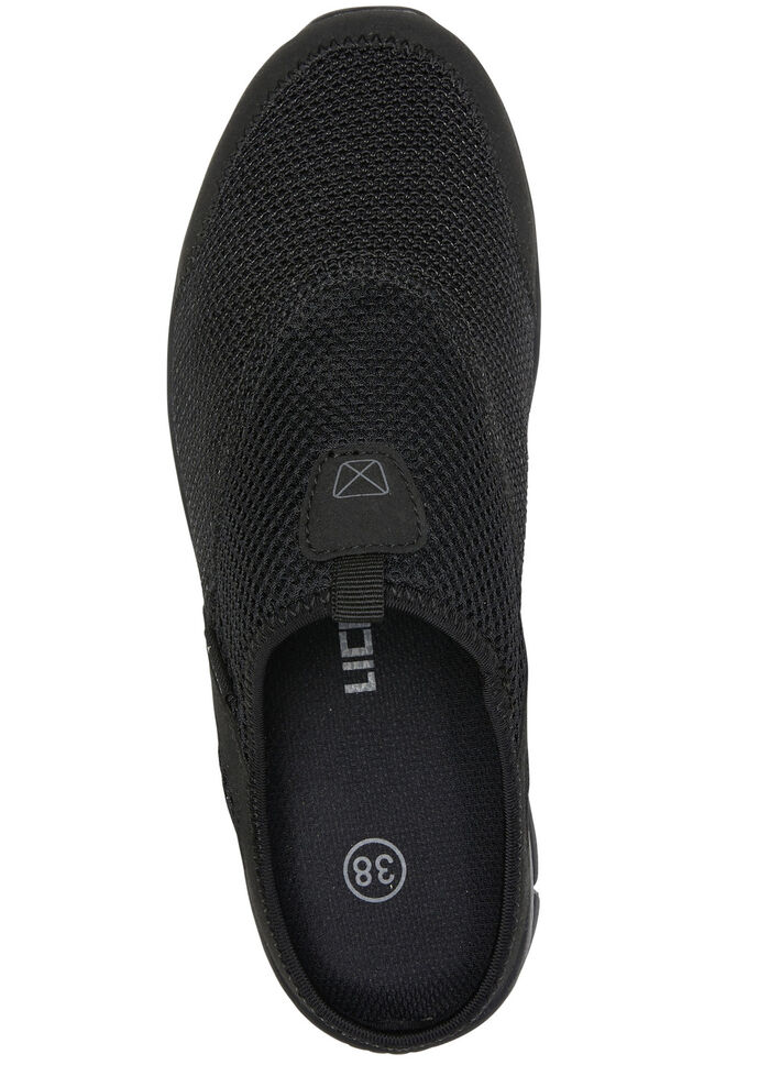 Sabot aus Textilmaterial mit Synthetikbes&auml;tzen SCHWARZ