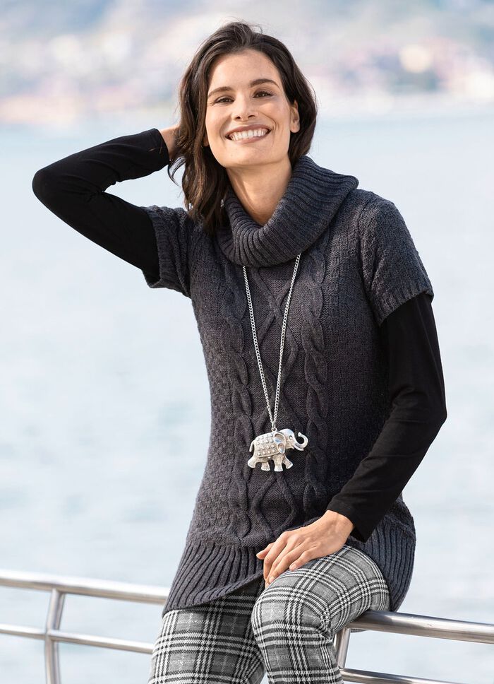 Longpulli mit Strukturmix 