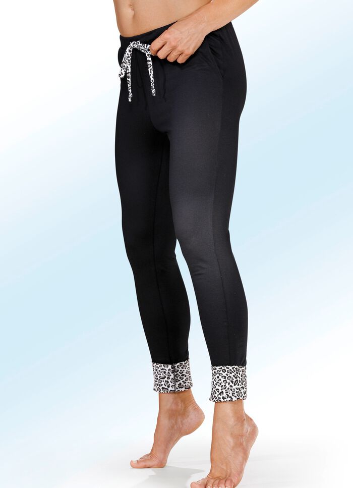 Zweierpack Schlaf- und Freizeithosen aus Bio-Baumwolle mit Umschlag 