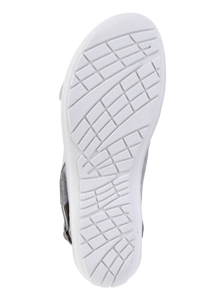 ELENA EDEN, bequeme Damen-Sandalen, Weite G, mit herausnehmbarem Fu&szlig;bett GRAU