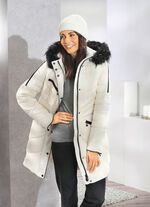 Kurzmantel mit Kunstpelz-Innenausstattung in der Kapuze 