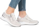 Rieker Schn&uuml;r-Sneaker aus bedrucktem Synthetikmaterial HELLGRAU-SILBER