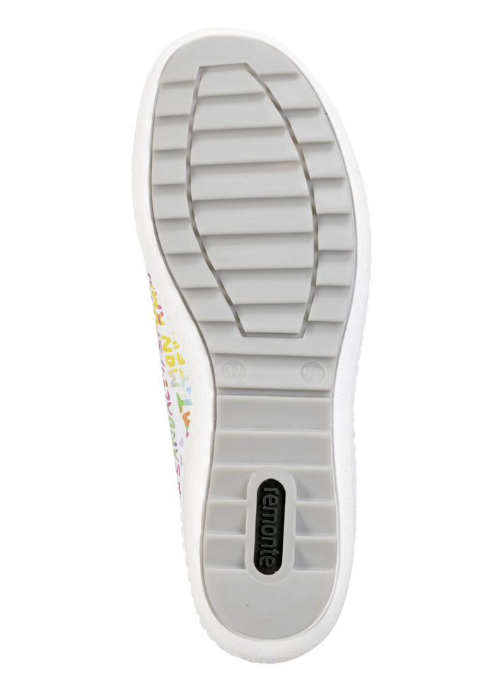 Remonte Sneaker aus beschichtetem, frech bedrucktem Leder WEISS-BUNT
