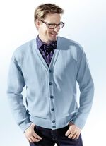 Cardigan mit durchgehender Knopfleiste in 5 Farben BLEU