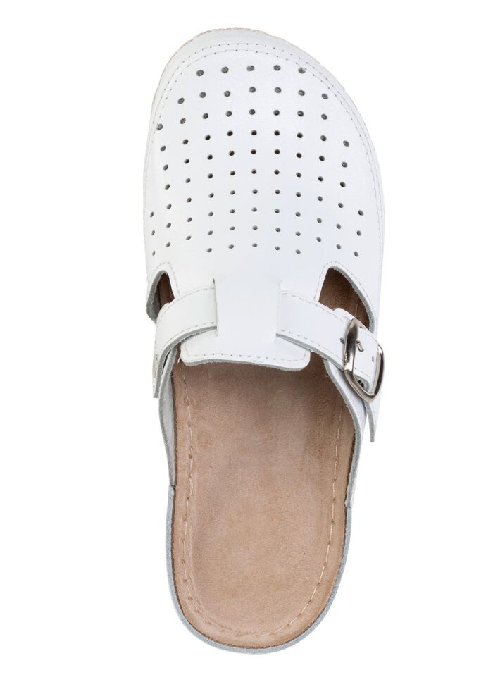 ELENA EDEN, sommerliche Damen-Clogs, Weite G, mit verstellbarer Schlie&szlig;e WEISS