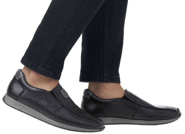 Rieker Slipper aus Nappaleder SCHWARZ