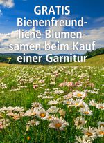 Bettw&auml;sche-Garnitur mit Blumenwiesen-Motiv 