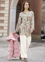 Cordhose mit modisch weitem Beinverlauf ECRU