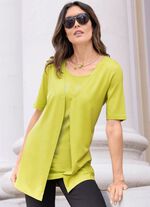 Longshirt mit Strasszier KIWIGRÜN