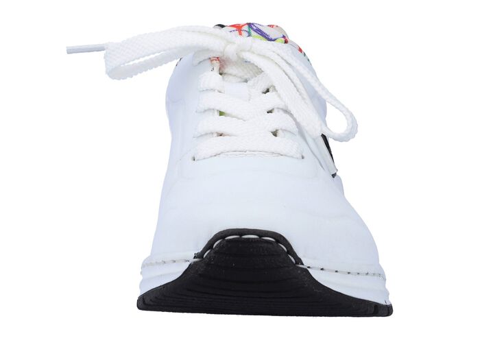 Rieker, stylische Damen-Sneaker, Weite H, mit herausnehmbarem Fu&szlig;bett WEISS-SCHWARZ