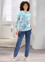 Pullover in weich flie&szlig;ender Qualit&auml;t EISBLAU-MULTICOLOR