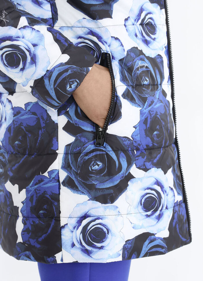 Jacke mit dekorativem Rosendessin 