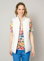 Steppweste mit Kontrastpaspelierung WEISS