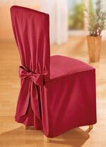 Elegante Stuhlhusse mit Bindeb&auml;ndern ROT