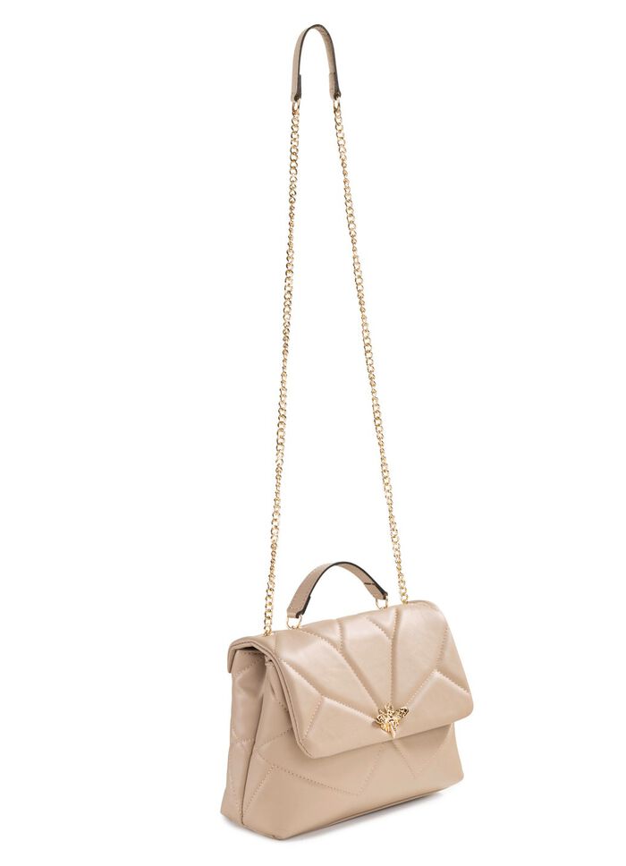 Laurina Tasche mit Kippschloss in extravaganter Libellenform BEIGE