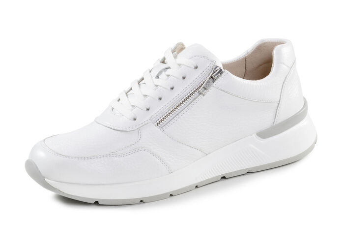 GINO GALANTE, klassische Herren-Sneaker, mit Rei&szlig;verschluss WEISS