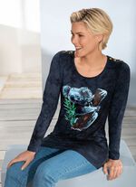 Longshirt mit Motiv-Inkjet-Druck in 2 Farben 