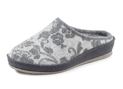 Wollfilz-Pantoffel mit floralem Druck 