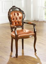 Esszimmer-St&uuml;hle und Sessel mit Lederbezug 