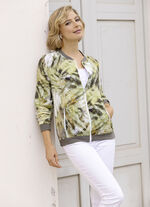 Blusenjacke mit dekorativem Rippenstrick 