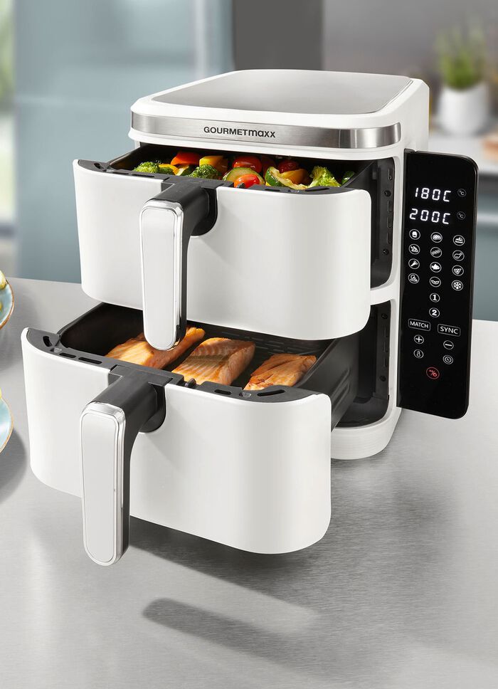 Digitale Doppelkammer-Hei&szlig;luftfritteuse &bdquo;FryUP&ldquo; 