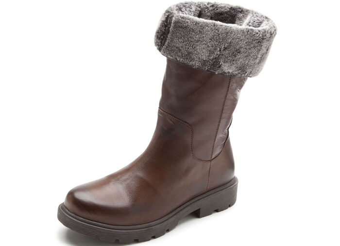 Andrea Conti Stiefel mit flauschigem, umschlagbaren Kragen BRAUN