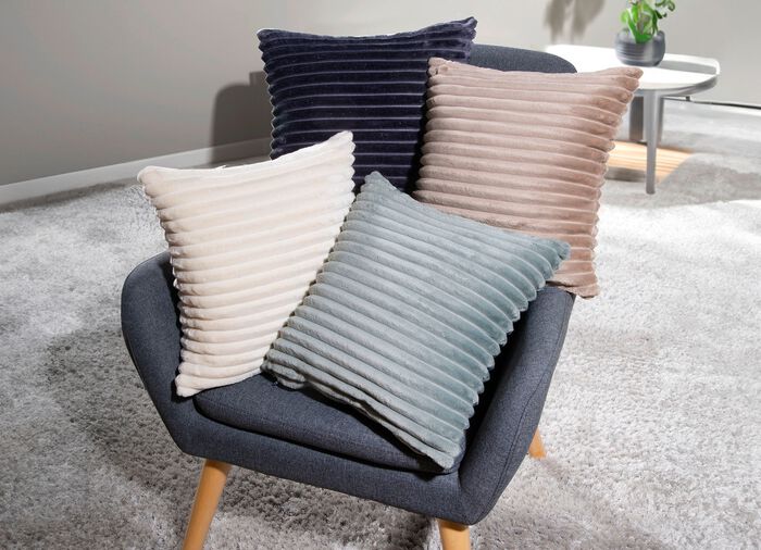Weicher Cord-Kissenbezug TAUPE