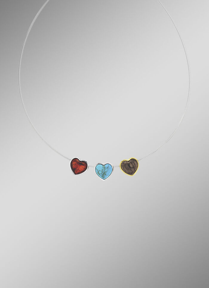 Herz-Anhänger mit Bernstein 