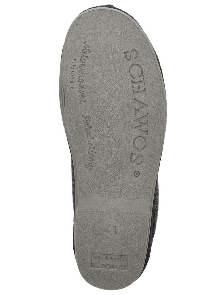 Gef&uuml;tterte Herren-Hausschuhe, mit Schurwolle ANTHRAZIT-SCHWARZ