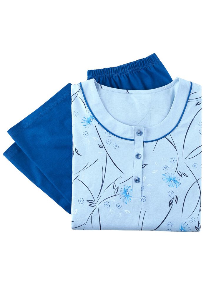 Schlafanzug, Langarm mit Knopfleiste 