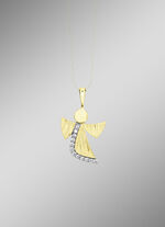 Engel-Anhänger aus Gold mit Zirkonia 