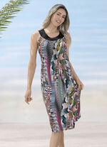 &Auml;rmelloses Kleid mit farbbrillantem Druckdessin 