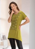 Longshirt mit überschnittener Schulterpartie PISTAZIE