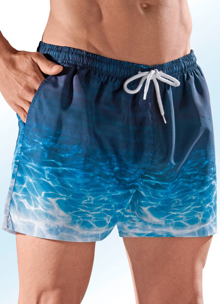 Badeshorts, Ges&auml;&szlig;tasche mit Klettverschluss, Microfaser 