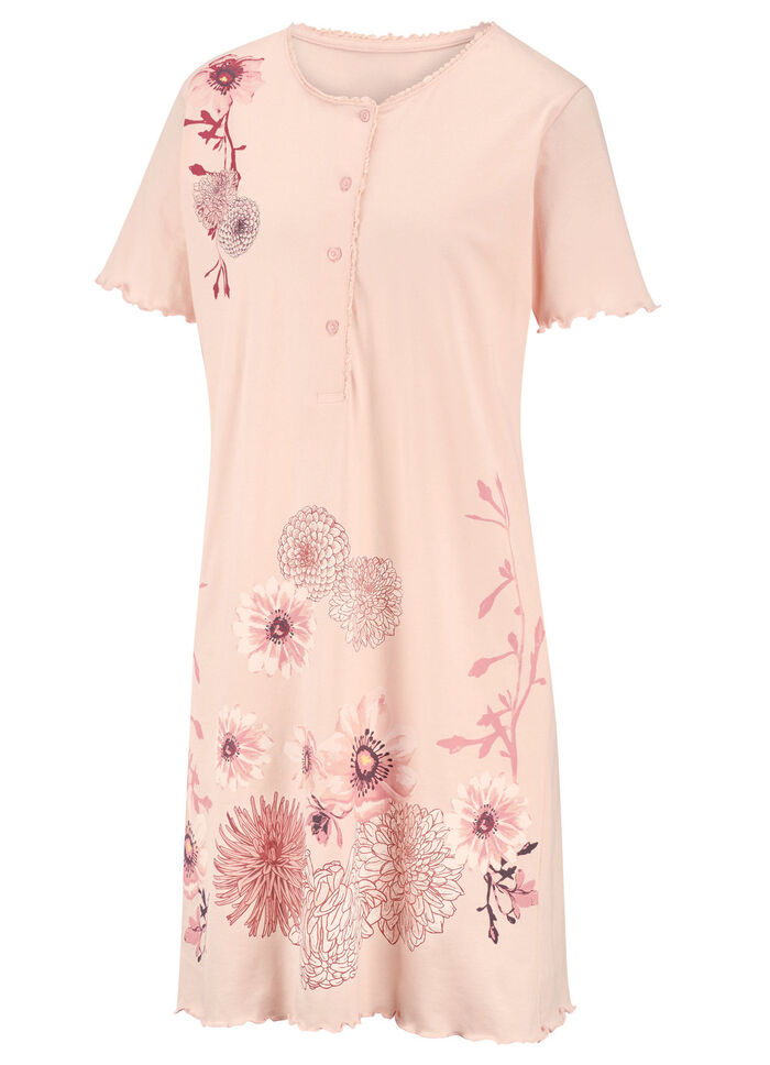 Zweierpack Nachthemden mit Knopfleiste und gebogten Abschlüssen 