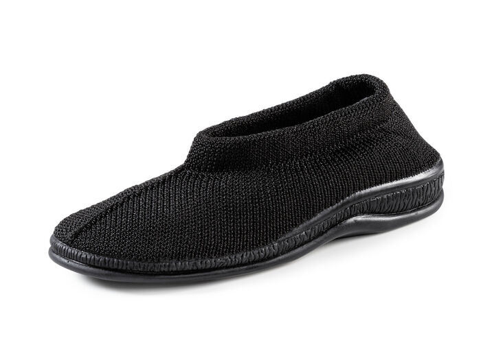 Slipper aus elastischem Strickmaterial SCHWARZ