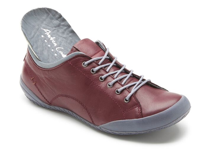 Andrea Conti Schn&uuml;rschuh mit Kontrast-Einfassung BORDEAUX
