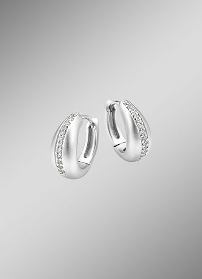 Elegante Creolen mit synth. Zirkonia 