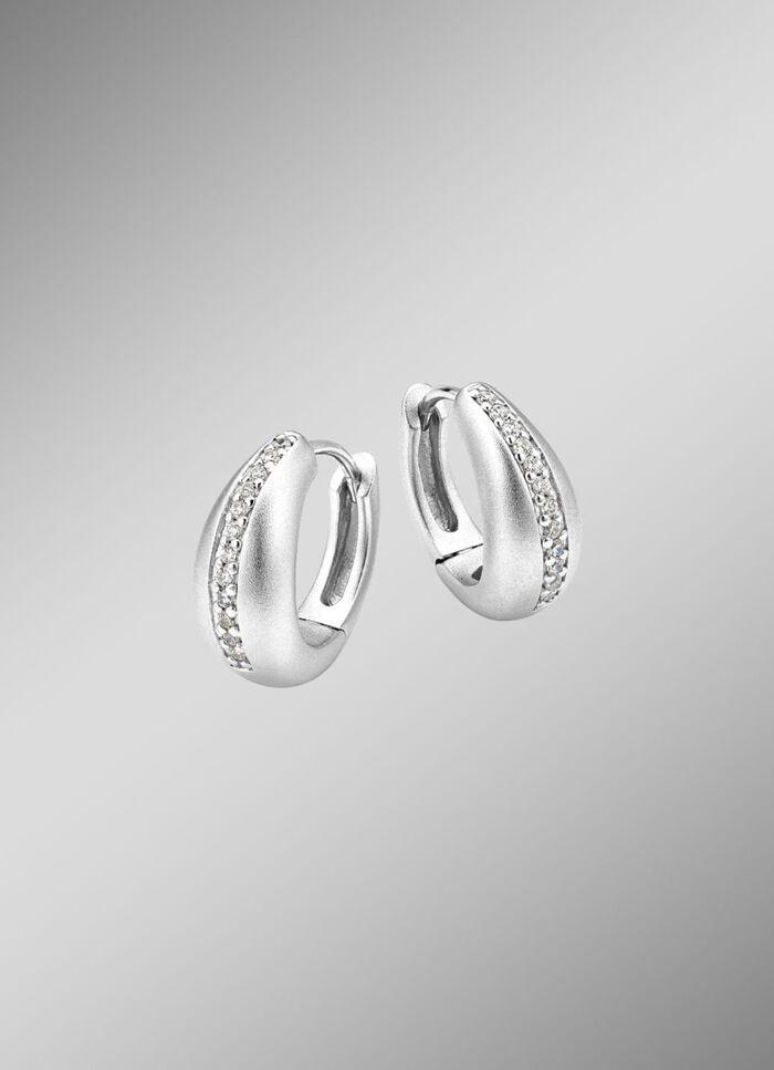 Elegante Creolen mit synth. Zirkonia 