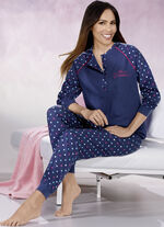 Zweierpack Schlafanzüge mit Pünktchendessin und Bündchen 