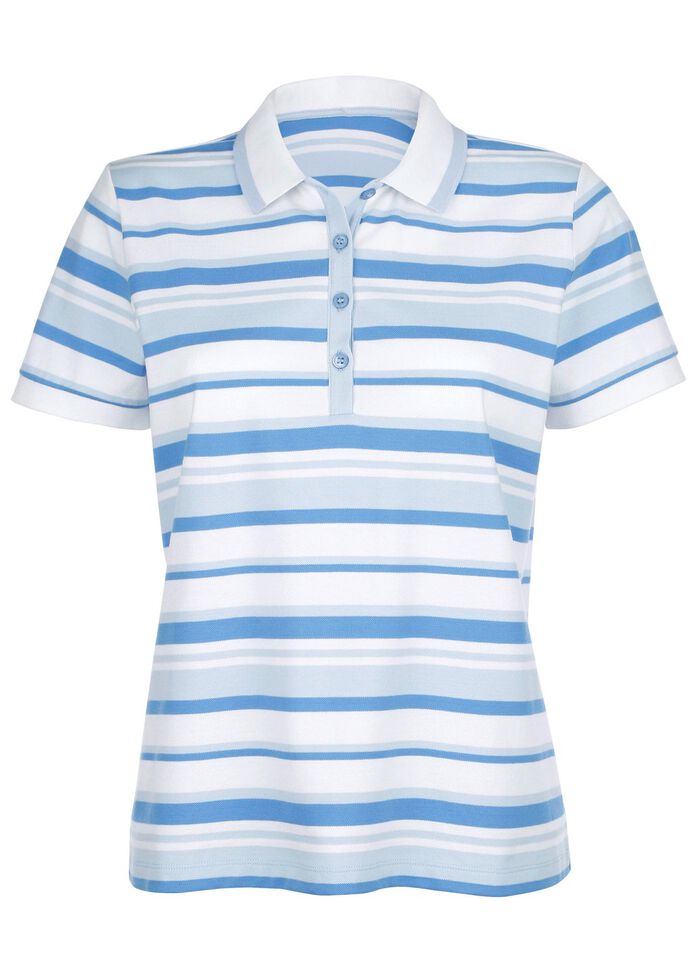 Poloshirt mit Kontrast-Rippenb&uuml;ndchen 