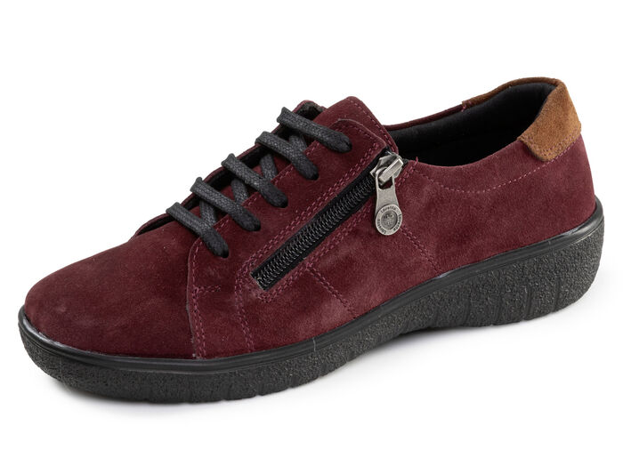ELENA EDEN, bequeme Damen-Schnürschuhe, Weite G, mit herausnehmbarem Fußbett BORDEAUX