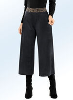 Weich flie&szlig;ende Culotte in Wildleder-Optik SCHWARZ