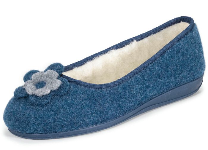 Laurina, warme Damen-Hausschuhe, mit Schurwolle 