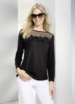 Shirt-Tunika mit Mesh-Einsatz 