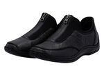 Rieker, klassische Damen-Slipper, mit Reißverschluss SCHWARZ