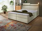 Boxspringbett auf hochwertigem Echtholzgestell CREME