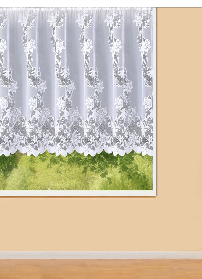 Blumenfenster-Store mit Faltenband 