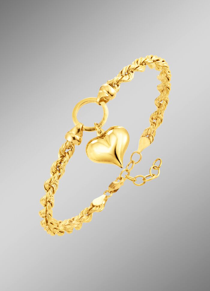 Kordel-Armband mit Herz-Anh&auml;nger 