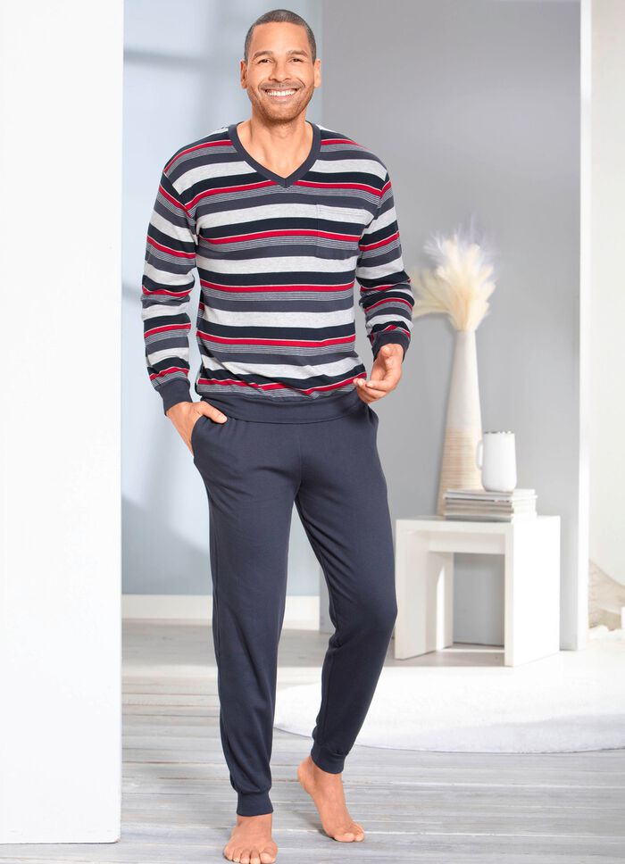 Interlock Schlafanz&uuml;ge im Doppelpack mit B&uuml;ndchenabschl&uuml;ssen 